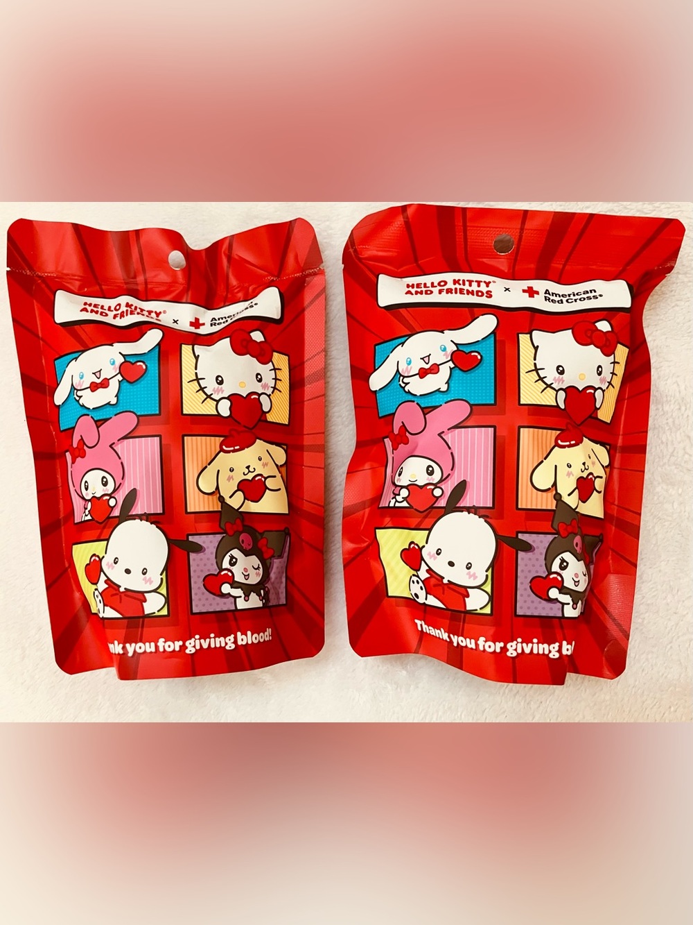 Red Cross Sanrio LG Hello Kitty &Friends, Surprise Lg 3 Stickers, 2 Sealed Bags